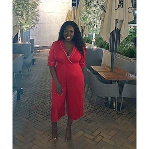 Red Culotte Jumpsuit